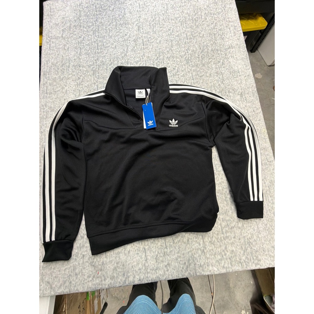 Adidas Originals Mens Funnelneck Track Top Black IZ4803 Quarter Zip Jacket S